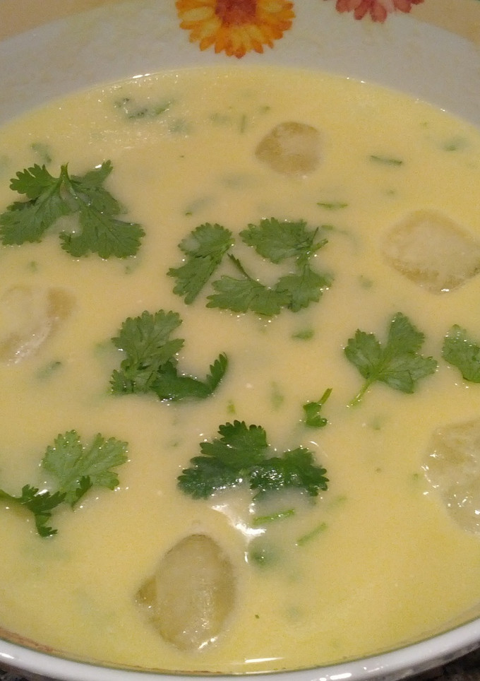 Una foto de Crema de Puerros fría (Vichyssoise)