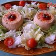Flan de merluza y gambas