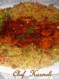 Pechugas de pollo orgánico al curry con arroz integral
