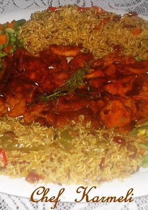 Una foto de Pechugas de pollo orgánico al curry con arroz integral