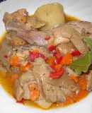 Conejo estofado con verduras