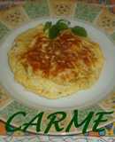 Tortilla de gambas y anguriñas