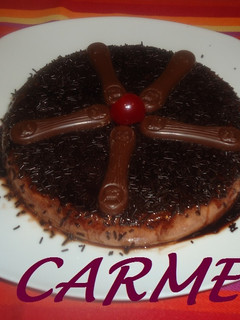 Una foto de Pastel de requesón y chocolate