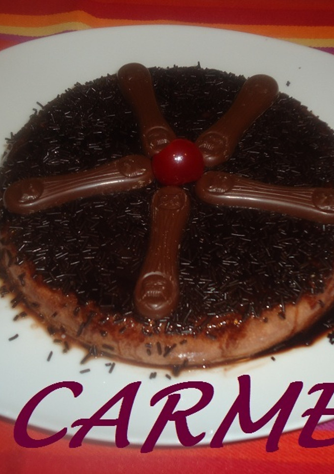 Una foto de Pastel de requesón y chocolate