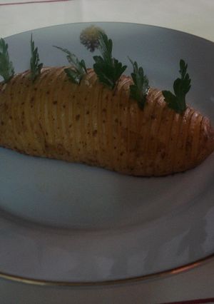 Una foto de Papas Hasselback