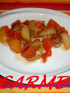 Una foto de Solomillo de cerdo con frutas caramelizadas