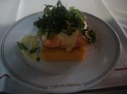 Una foto de fumet de salmón
