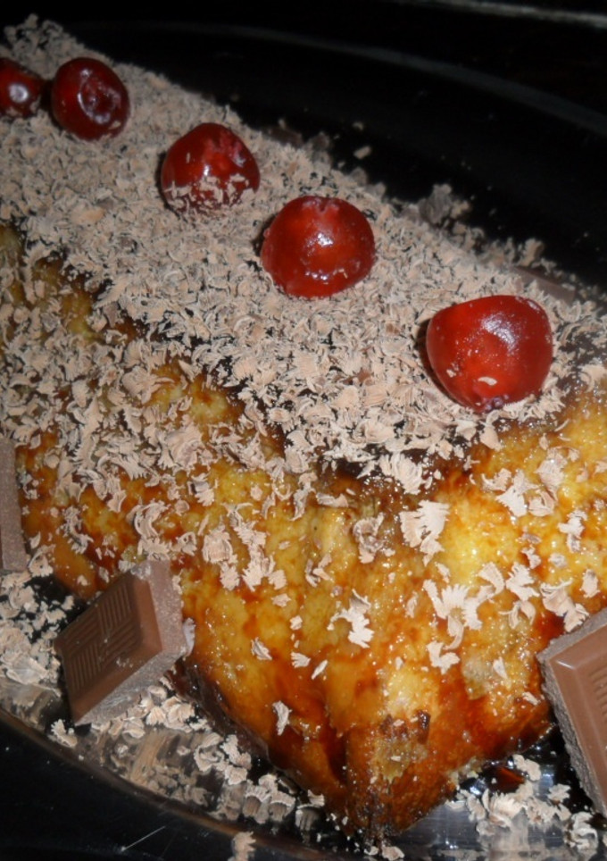 Una foto de Budín de pan con puro chocolate