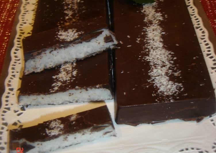 Turrón de coco con chocolate