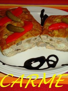 Una foto de Pastel de merluza y setas