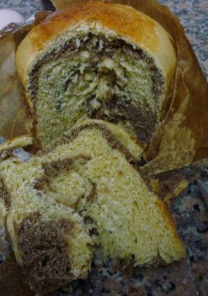 Una foto de Pan dulce o panettone marmolado casero
