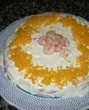 Pastel frío salado de salmón con pan de molde