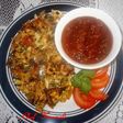 Revoltijo de huevos con hongos a la mexicana (orgánicos)