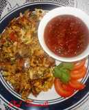 Revoltijo de huevos con hongos a la mexicana (orgánicos)