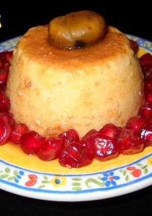 Una foto de Flan de coco y canela