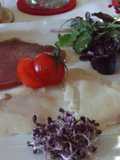 Plato de atún y bacalao ahumado macerados con lima