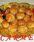 Bolitas de mazapán con nueces (panellets)