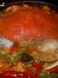 Paella de Nochevieja con mariscos y curry