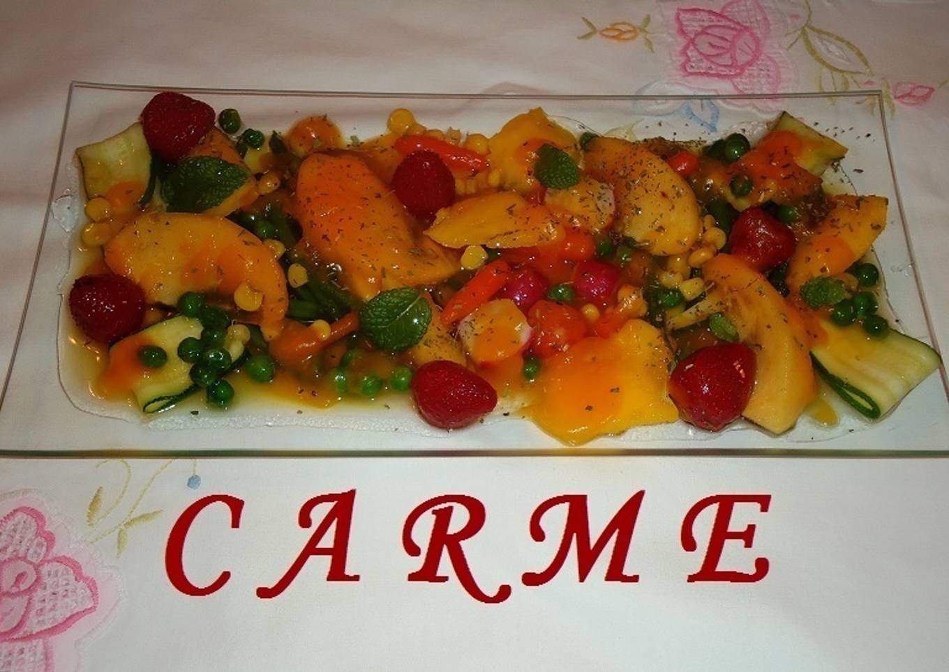 Menestra dulce de verduras y frutas<br />