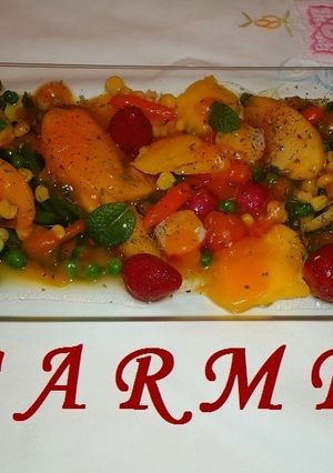 Una foto de Menestra dulce de verduras y frutas