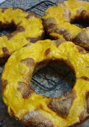 Una foto de Rosca de reyes rellena de chocolate