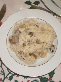 Una foto de Arroz caldoso con cardos y almejas