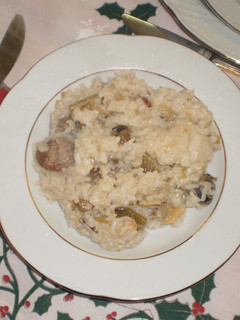 Una foto de Arroz caldoso con cardos y almejas