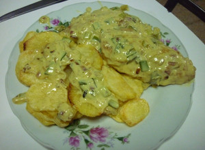 Una foto de Pechugas de pollo al verdeo y crema
