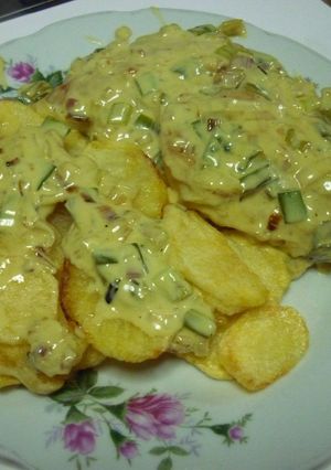 Una foto de Pechugas de pollo al verdeo y crema