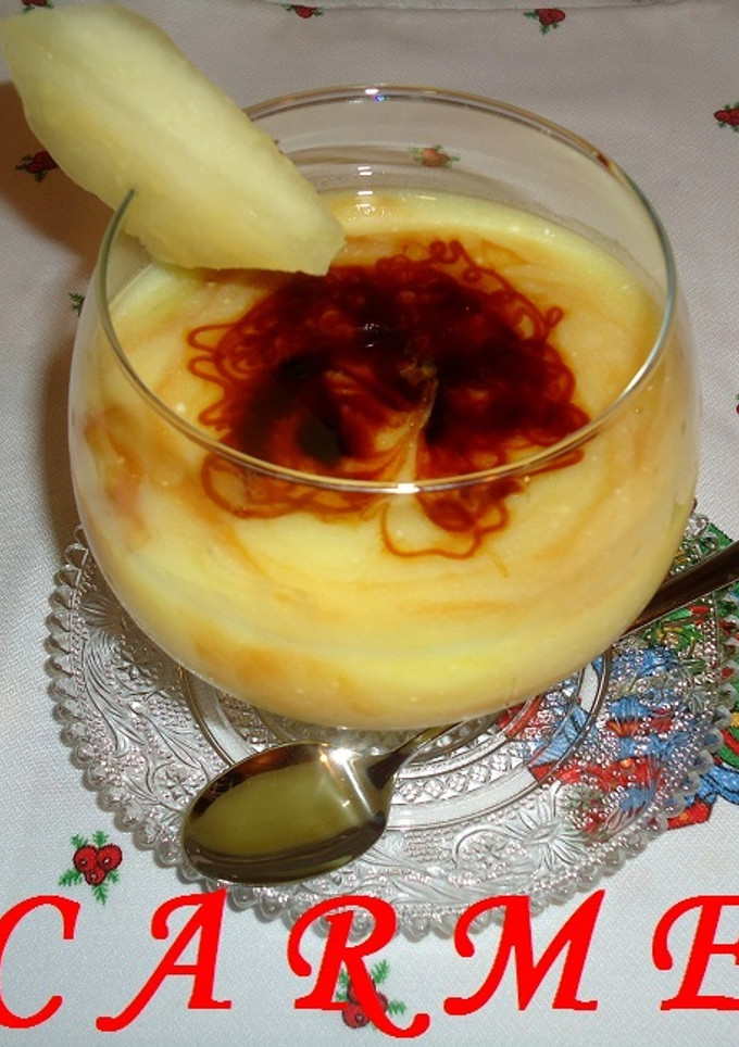 Una foto de Mousse de melón al caramelo