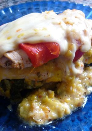 Una foto de Milhojas de pollo