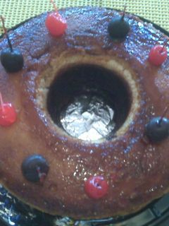 Una foto de Pastel de chocolate con flan