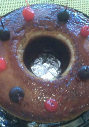 Una foto de Pastel de chocolate con flan
