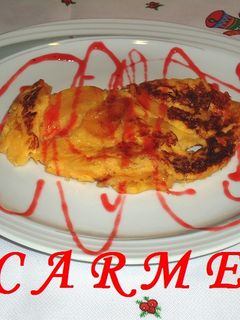 Una foto de Tortilla de cabello de ángel y manzana