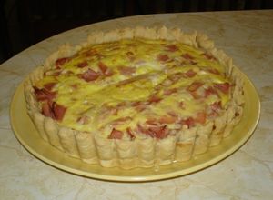 Una foto de Quiche Lorraine de jamón y queso