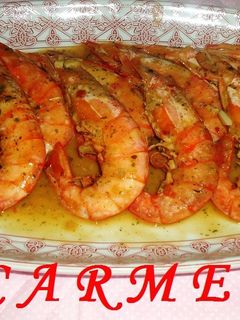 Una foto de Gambas en salsa con whisky