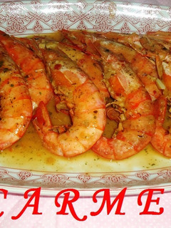 Una foto de Gambas en salsa con whisky