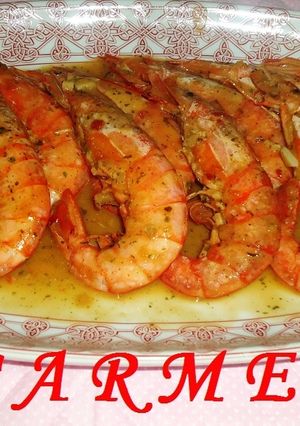 Una foto de Gambas en salsa con whisky