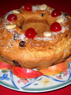 Foto principal de Bizcocho de leche de coco, manzana y arándanos