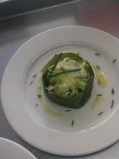 Una foto de Ajo puerro con vinagreta