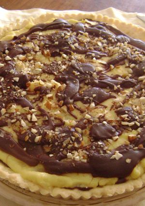 Una foto de Tarta de bananas y chocolate