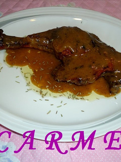 Una foto de Pato confitado al horno