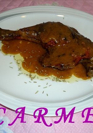 Una foto de Pato confitado al horno