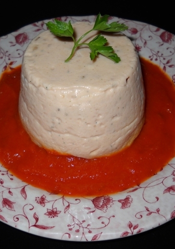 Una foto de Pudin de salmón