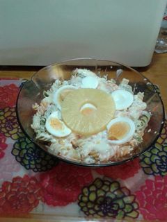 Una foto de Ensalada de pasta con piña