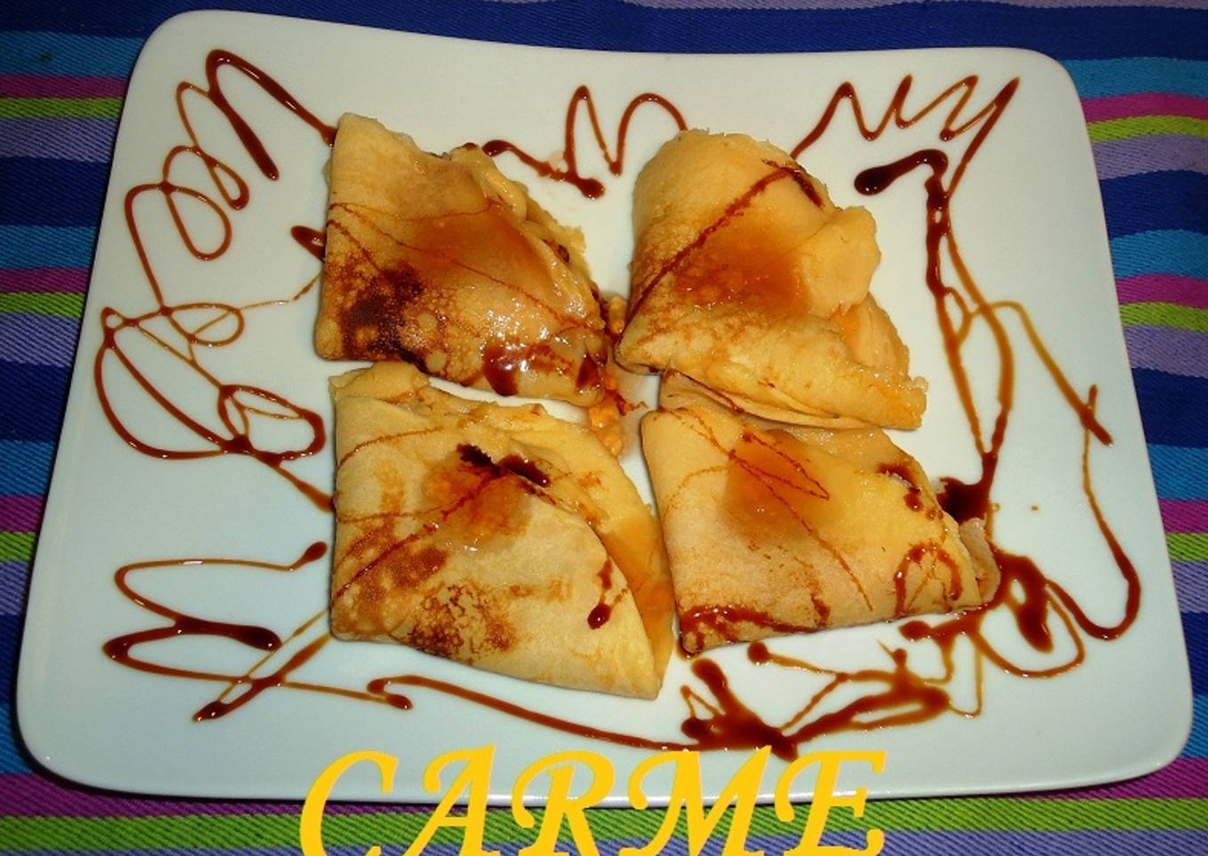 Crêpes rellenas con jalea de lima<br />
