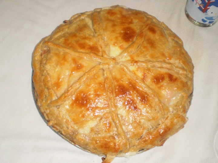 Receta Hojaldre relleno de jamón y queso  que Muy delicioso