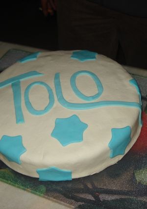 Una foto de Tarta fondant de crema y chocolate