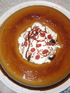 Una foto de Flan de café con nata pascual