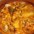 Rape en cazuela con mariscos